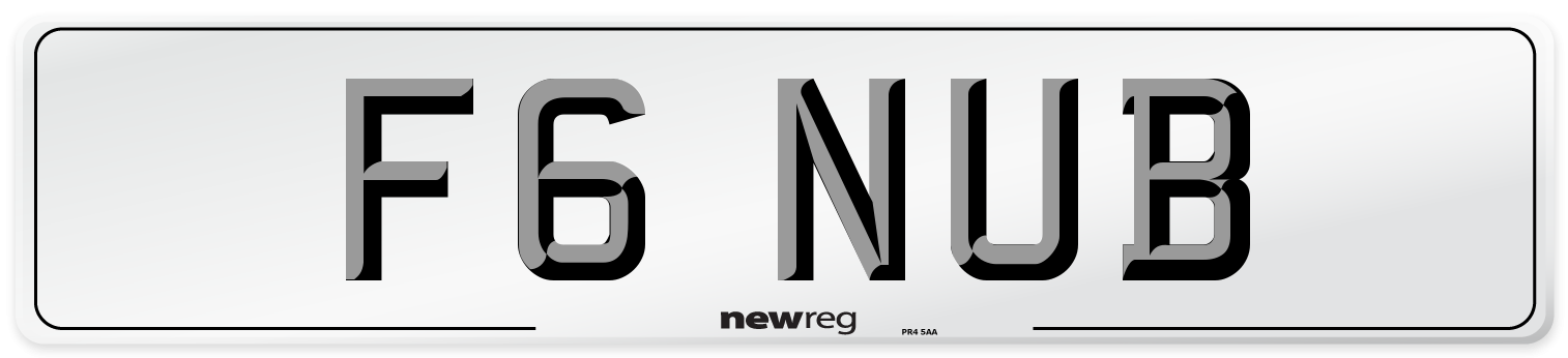 F6 NUB Number Plate from New Reg